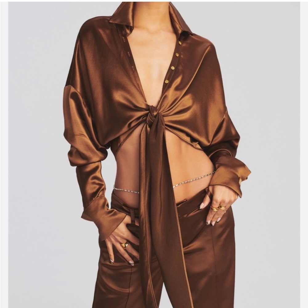 Retrofete Parker shirt chocolate brown small